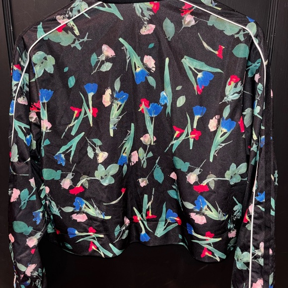 Adidas Originals Bellista Floral Print Cropped Track Jacket Size Medium - Picture 6 of 6